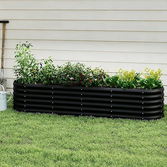 Galvanized Raised Garden Bed, Outdoor Planter Bed, Metal Planter Box for Gardening and Planting,8x2x1.5ft, Light Green
