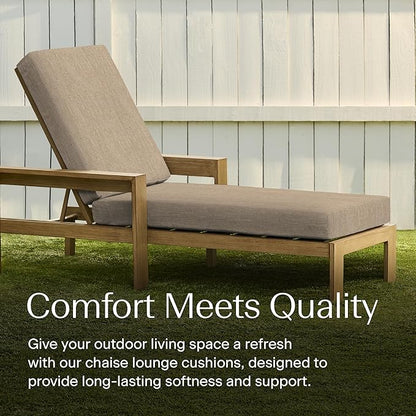 Honeycomb Outdoor Heritage Chaise, 22.5" W x 70" L, Textured Solid Birch Tan Chair Cushion for Patio Furniture