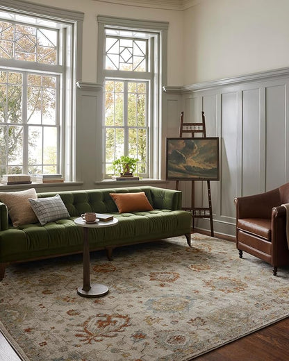 Loloi Magnolia Home by Joanna Gaines Mona Collection MOA-02 Oatmeal/Multi 11'-6" x 15'-6" Area Rug