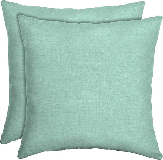Arden Outdoor Toss Pillow, 2 Pack, 16 x 16, Rain-Proof, Fade Resistant Aqua Leala