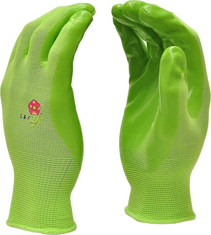 6 Pairs Women Gardening Gloves with Micro-Foam Coating - Garden Gloves Texture Grip - Working Gloves For Weeding, Digging, Raking and Pruning, Large, Assorted color