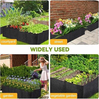 2-Pack 3 Grid Fabric Raised Garden Bed 22 Gallon, 3x1x1 FT Thickened Garden Grow Bags with Handles - Indoor Outdoor Planter Bags for Vegetables, Herbs, Flowers