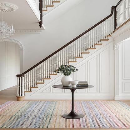 Dash & Albert Poppy Multi Machine Washable Rug, 8.5 X 11.5 Feet, Multicolored Geometric Pattern