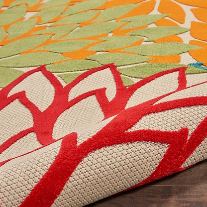 Nourison Home Aloha 7' x 10' Fabric Indoor/Outdoor Rug in Green/Multi-Color