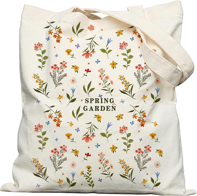 Double-Sided Canvas Tote Bag for Women with Magnetic Snap, Wide Strap & Inner Pocket for Work, Shopping, Travel