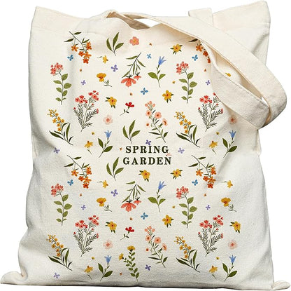 Double-Sided Canvas Tote Bag for Women with Magnetic Snap, Wide Strap & Inner Pocket for Work, Shopping, Travel