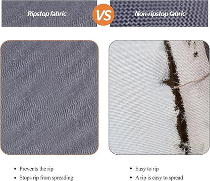 WJ-X3 Ripstop 84 Round Patio Table Cover, Waterproof, UV Resistant, Anti-Fading Outdoor Cover for Round Dining Table and Chairs Set, 84" D x 31" H, Grey