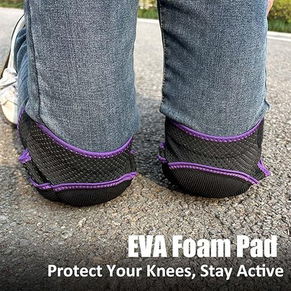 Knee Pads for Cleaning Floors for Women, Mens Knee Pads for Mechanic & Repair Work, Anti-Slip & Safety Knee Cushion for Kneeling on Hard Floor, Fit for Gardeners, Carpenters for Adult, Purple Large