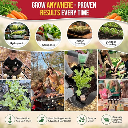 Organo Republic Carrot Royal Chantenay Seeds Pack 1G - Over 850 of Non-GMO Heirloom Carrot Seeds for Planting Vegetables in Individual Seed Packet, Vegetable Seeds for Planting Indoor & Outdoor Garden
