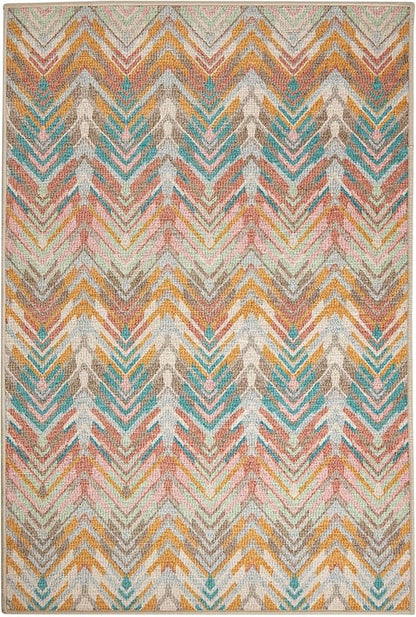 Dash & Albert Seneca Stone Machine Washable Rug, 2 X 3 Feet, Multi Graphic Pattern