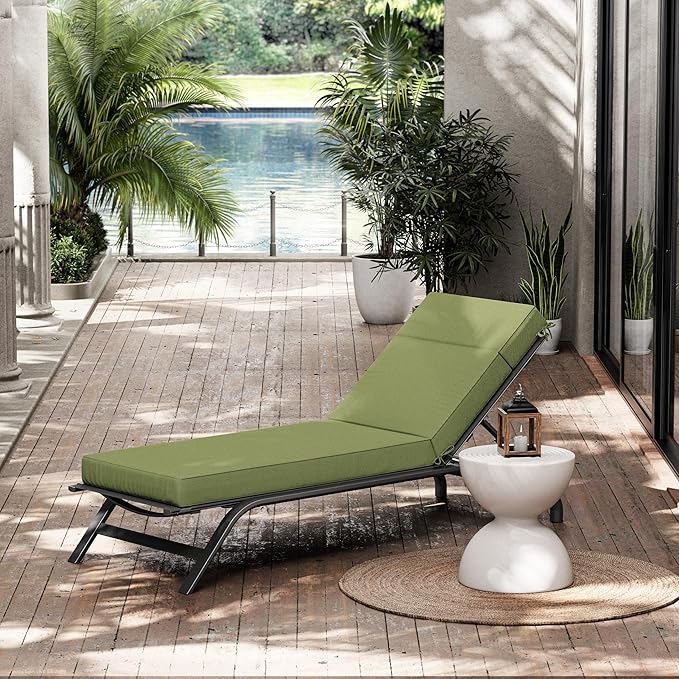 Chaise Lounge Cushions Outdoor, 72" L X 21" W X 4" D Lounge Chair Cushions for Outdoor Furniture, High-Density Foam Outdoor Chaise Cushion-Waterproof Fade-Resistant ThickPatio lounge chair cushion