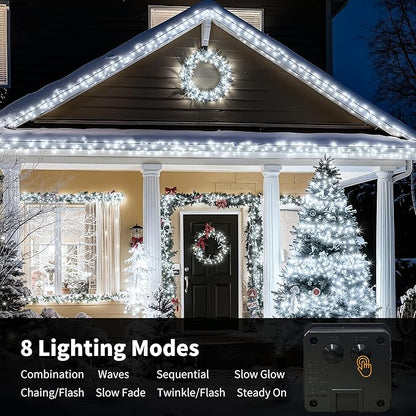 [4 Pack] Solar Christmas Lights Outdoor, 480 LED 157FT Solar Twinkle Light Outdoor with 8 Modes & Memory Function, Waterproof Chrismas Lights for Xmas Tree Party Decorations
