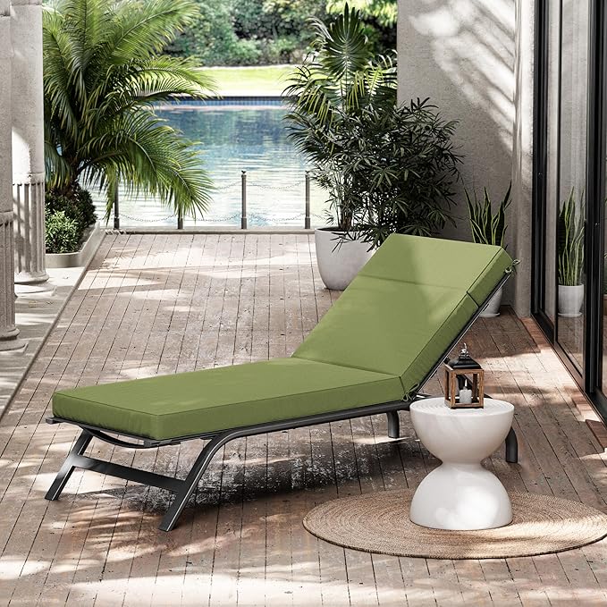 Chaise Lounge Cushions Outdoor, 80" L X 26" W X 4" D Lounge Chair Cushions for Outdoor Furniture, High-Density Foam Outdoor Chaise Cushion-Waterproof Fade-Resistant ThickPatio lounge chair cushion