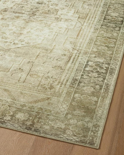 Loloi Magnolia Home by Joanna Gaines Banks Collection BAN-06 Natural/Granite 2'-6" x 12'-0", .13" Pile Height, Machine Washable, Runner Rug