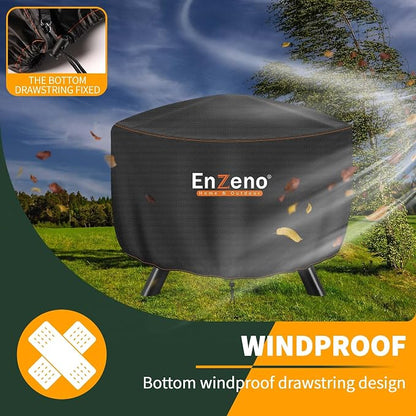 Enzeno Fire Pit Cover Round,41inch Outdoor Round Firepit Cover,Waterproof Oxford Cloth Patio Fire Cover for Outdoor Fire Pit,Fits 38-40 inch Gas Firepit/Bowl(41" Dia X 20" H)