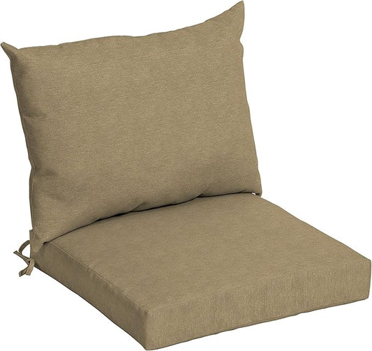 Arden Performance Outdoor Cushion Set, 21 x 21, Patio Cushion, Rain-Proof, Fade Resistant, Tan Hamilton