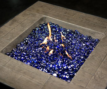 Holy Fire 1-inch Fire Glass Diamonds for Fire Pits, Reflective Diamonds Rocks for Natural or Propane Gas Fireplaces Fire Bowls, Indoor & Outdoor Landscaping. (10 Pounds, Cobalt Blue)
