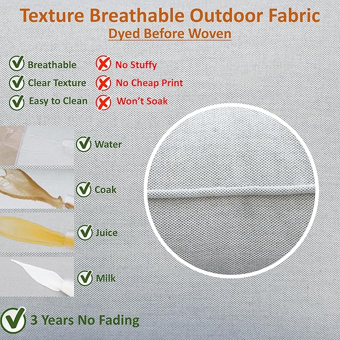 Generic Outdoor Patio Furniture Replacement Cushions,25X25X5 Inch Deep Seat Chair Seat Back Cushion Set,All Weather Breathable Sectional Cushions for Patio Furniture Couch Loveseat,Light Gray Grey