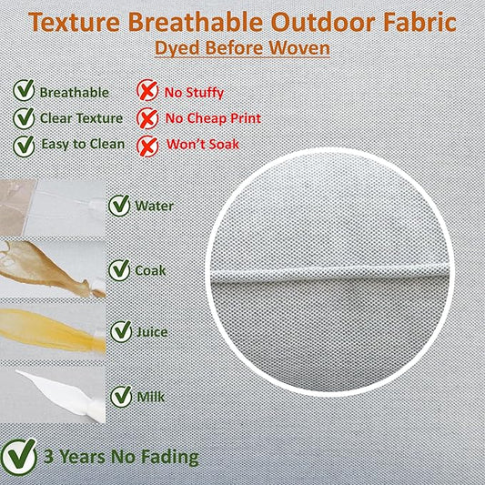 Generic Outdoor Patio Furniture Replacement Cushions,25X25X5 Inch Deep Seat Chair Seat Back Cushion Set,All Weather Breathable Sectional Cushions for Patio Furniture Couch Loveseat,Light Gray Grey