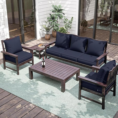 Premium Outdoor Seat Cushion Chair Cushions for Patio Furniture 19 L X 19 W X 4 H Waterproof & Fade Resistant Deep Seat and Backrest Cushion Set with Removable Covers for Chair, Sofa