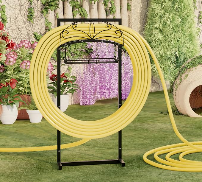 Fire Beauty Garden Hose Holder,Detachable Water Hose Reel Stand,In ground Hose Rack Organizer for Outdoor,Hose Hanger for Lawn Yard