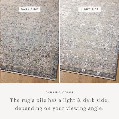 Loloi Amber Lewis Alie Collection ALE-04 Sky/Stone 9'-6'' x 13'-1'', .13'' Pile Height, Area Rug