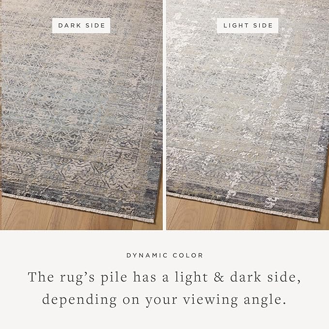 Loloi Amber Lewis Alie Collection ALE-04 Sky/Stone 5'-3'' x 7'-9'', .13'' Pile Height, Area Rug