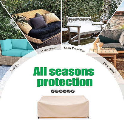 F&J Outdoors Waterproof Anti-UV Heavy Duty 3 Seater Cushion Couch Patio Sofa Covers, 82" W x 39" D x 36" H