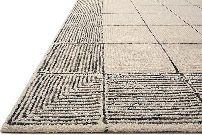 Loloi Chris Loves Julia Francis Collection FRA-02 Cream/Black 2'-6" x 7'-6" Runner Rug