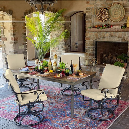 Arden 4-Pack Outdoor Patio Dining Chair Cushion, 20x44, Rain-Proof Seat Pad, Fade-Resistant Outdoor Cushion Tan Leala
