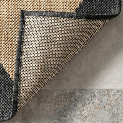 nuLOOM Outdoor Performance Collection Sabina Dark Grey/Ivory, 2' x 10', Soft, High Traffic, Stain Resistant, Easy Clean, Durable Runner for Indoor/Outdoor Patio, Deck, Porch, Garden, Courtyard