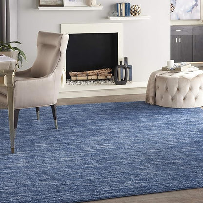 Nourison Essentials Indoor/Outdoor Navy Blue 7' x 10' Area-Rug, Easy-Cleaning, Non Shedding, Bed Room, Living Room, Dining Room, Backyard, Deck, Patio (7x10)