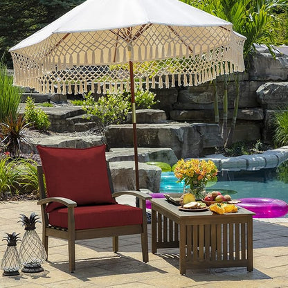 Arden Outdoor Foam Deep Seat Cushion (4-Pack), 22x24, Premium High-Density Foam, Never Flattens, Weather-Proof for Patio Chair Sofa Couch, Ruby Red Leala