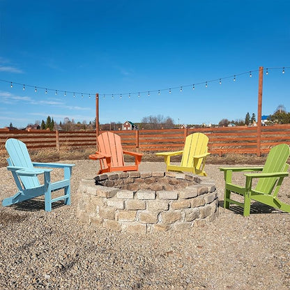 Adirondack Chair Set of 2, HDPE Folding Adirondack Chair with Multifunctional Cup Holder, Weather Resistant Fire Pit Chair for porches, patios, patios, poolsides, Decks.