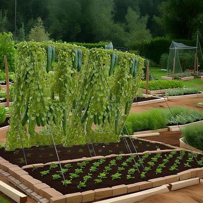 Cucumber Trellis for Garden - 4 Pack, 48" L x 24" W Garden Trellis for Climbing Plants Outdoor with Support Structures, A Frame Trellis for Climbing Vegetables Peas, Vine, Bean