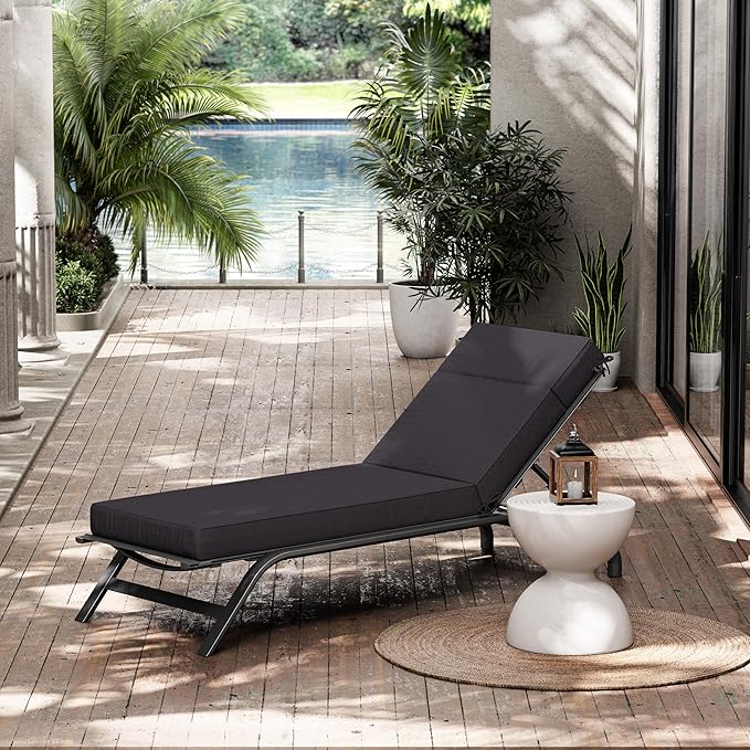 Chaise Lounge Cushions Outdoor, 72" L X 21" W X 4" D Lounge Chair Cushions for Outdoor Furniture, High-Density Foam Outdoor Chaise Cushion-Waterproof Fade-Resistant ThickPatio lounge chair cushion