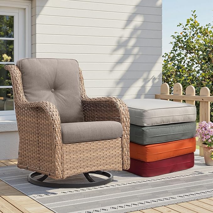 Patio Cushions for Outdoor Furniture - 22" x 25" x 4" UV Resistant Thick Foam Cushions Water Resistant Replacement Cushion for Outdoor Patio Furniture Chair/Sofa/Couch | Grey | 6-Pack |