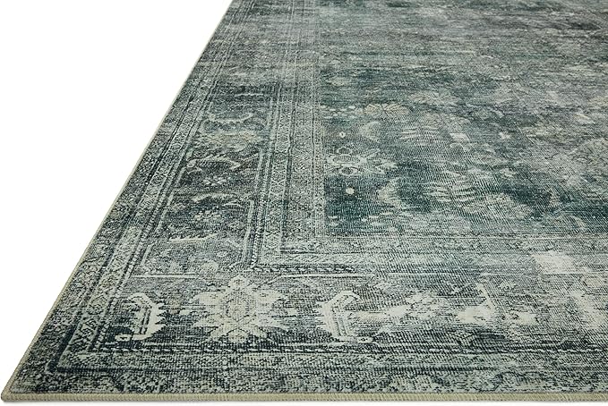 Loloi Magnolia Home by Joanna Gaines Banks Collection BAN-03 Blue/Lagoon 7'-6" x 9'-6", .13" Pile Height, Machine Washable, Area Rug