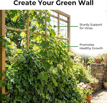 Trellis Netting for Climbing Plants - Heavy Duty Garden Trellis Netting for Cucumber, Vine, Fruits & Vegetables Tomato Plants Trellis Net, Climbing Vining Plants 10' x 7'Ft Green