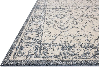 Loloi Magnolia Home by Joanna Gaines Gigi Collection GIG-02 Ivory/Blue 2'-7" x 10'-0" Runner Rug