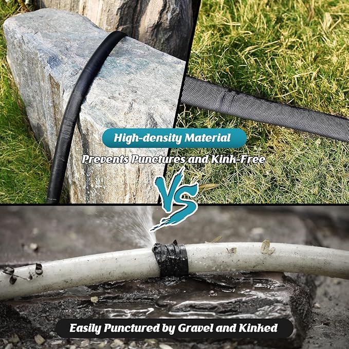 Itsonestep Garden Hose 50ft, 3/4" GHT Non-Expanding Water Hose Lightweight, Flexible Garden Hose with 10 Function Nozzle, Kink-Free, Sturdy, High-Pressure, Abrasion Resistant Hoses for Yard, Garden