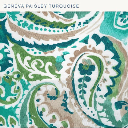 Honeycomb Outdoor Essentials Deep Seat, 24 x 24, Geneva Paisley Turquoise Chair Cushion for Patio Furniture