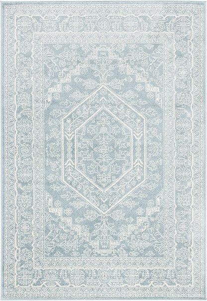 SAFAVIEH Adirondack Collection Accent Rug - 4' x 6', Slate & Ivory, Oriental Medallion Design, Non-Shedding & Easy Care, Ideal for High Traffic Areas in Entryway, Living Room, Bedroom (ADR108T)