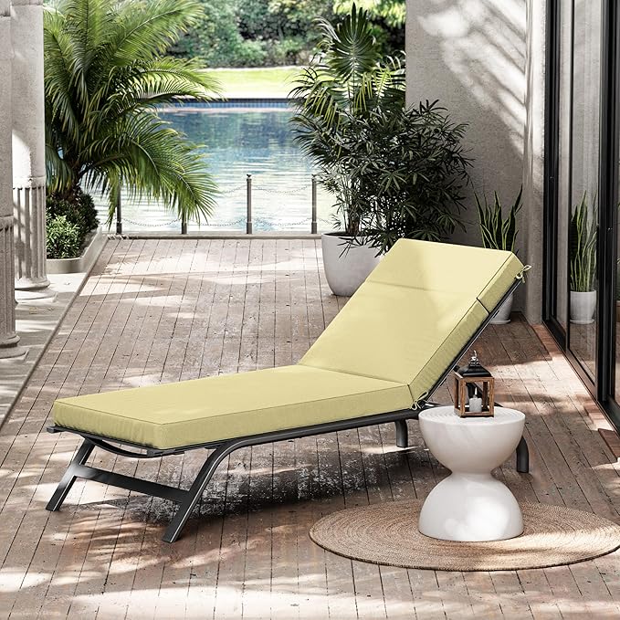 Chaise Lounge Cushions Outdoor, 80" L X 26" W X 4" D Lounge Chair Cushions for Outdoor Furniture, High-Density Foam Outdoor Chaise Cushion-Waterproof Fade-Resistant ThickPatio lounge chair cushion