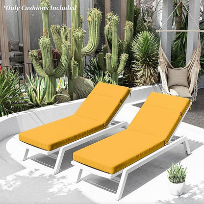 Chaise Lounge Cushion for Outdoor Furniture, Waterproof Fade and Tear Resistant Lounge Deck Chair Cushions for Patio Lawn Pool Resort Hotel