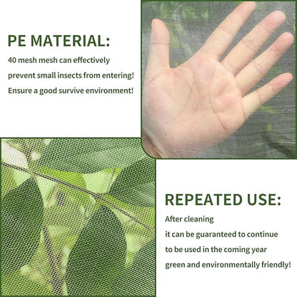 Garden Netting Plant Covers with Drawstring, Ultra-Fine Mesh Bird Netting for Garden, Reusable Fruit Tree Netting Protector for Blueberry Bushes, Tomato, Strawberry & Vegetable Protection