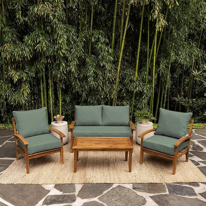 Arden earthFIBER Outdoor Loveseat Cushion Set, 48 x 24, Rain-Proof, Fade Resistant, Loveseat Bottom and 2 Back Cushions for Loveseat, Bench, and Swing Sage Green Texture
