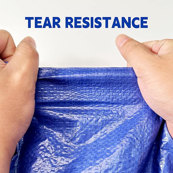 Tarp 50x50 ft 100% Waterproof Uv Resistant High Durability Multipurpose 5mil Blue Tarp for Covering Courtyards, Cars, Camping, Gardens, Pet Nests -by MVPNET