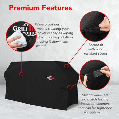 GrillTough Heavy Duty Griddle Cover for Outdoor Griddle, Fits 28 Inch Griddle – Waterproof, Weather Resistant, UV & Fade Resistant with Adjustable Straps – Flat Grill Cover, Black