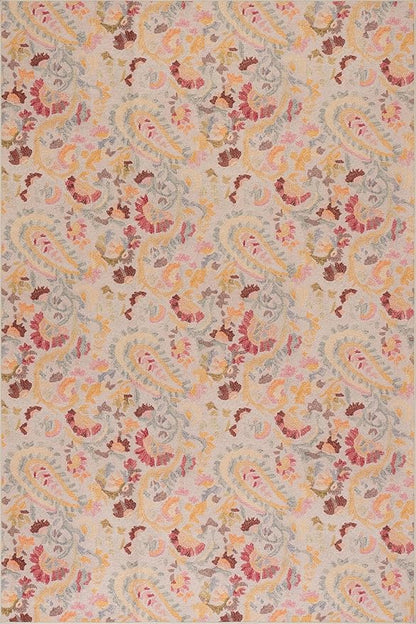 Dash & Albert INES Multi Machine Washable Rug, 9.5 X 13.5 Feet, Multicolored/Yellow Floral Pattern